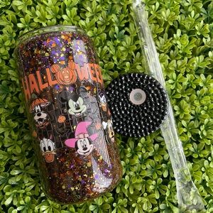 Halloween snow globe glass can